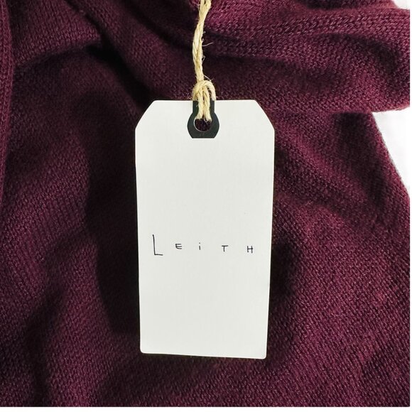 Leith Women's Size M Open Front Shawl Collar Long Burgundy Cardigan Sweater NEW - Picture 7 of 7
